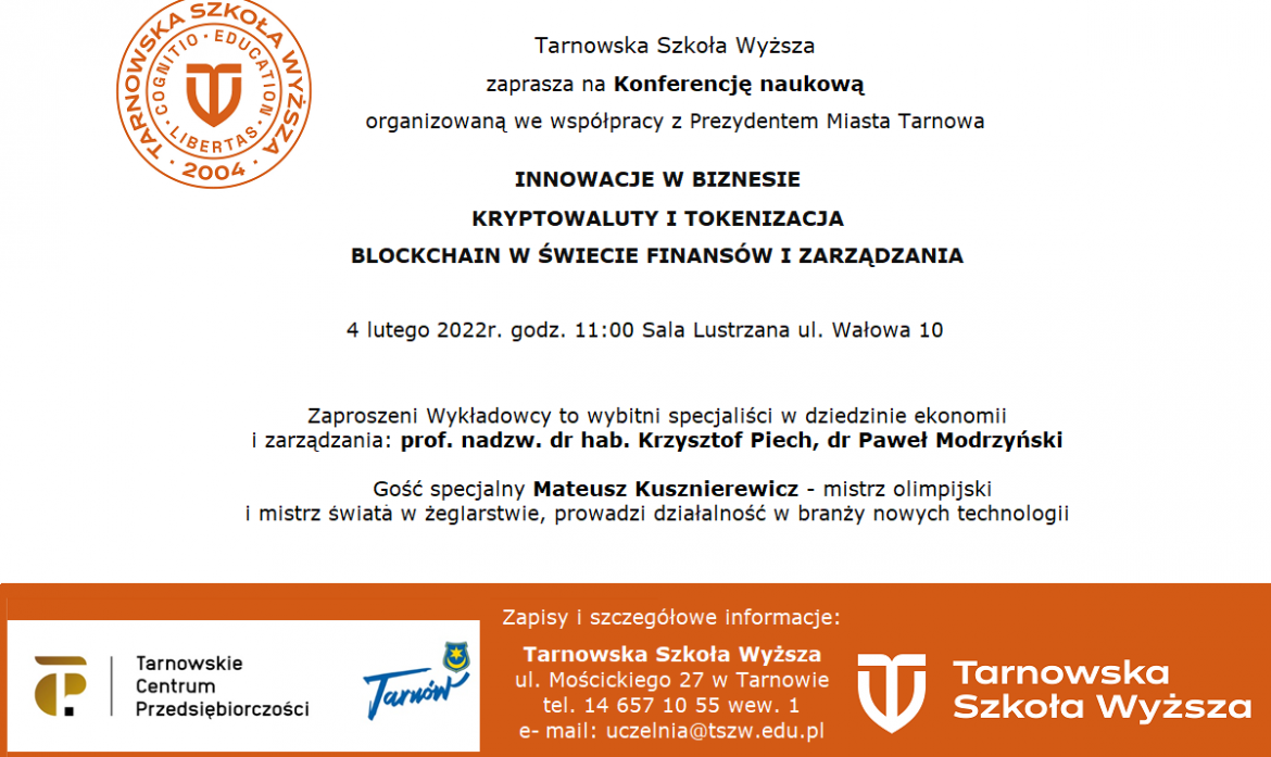 Zdjęcie Konferencja naukowa nt.: „Kryptowaluty i tokenizacja jako nowe trendy w gospodarce”.