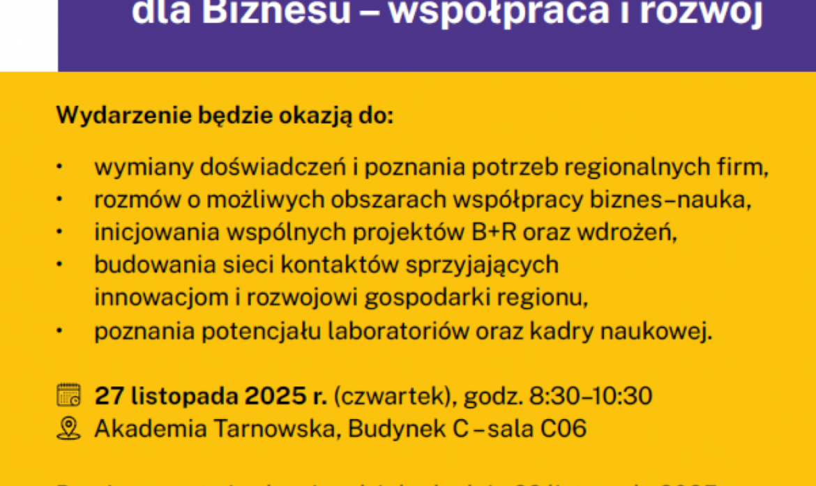 Zdjęcie Spotkanie dla Przedsiębiorców "Akademia Tarnowska dla biznesu."